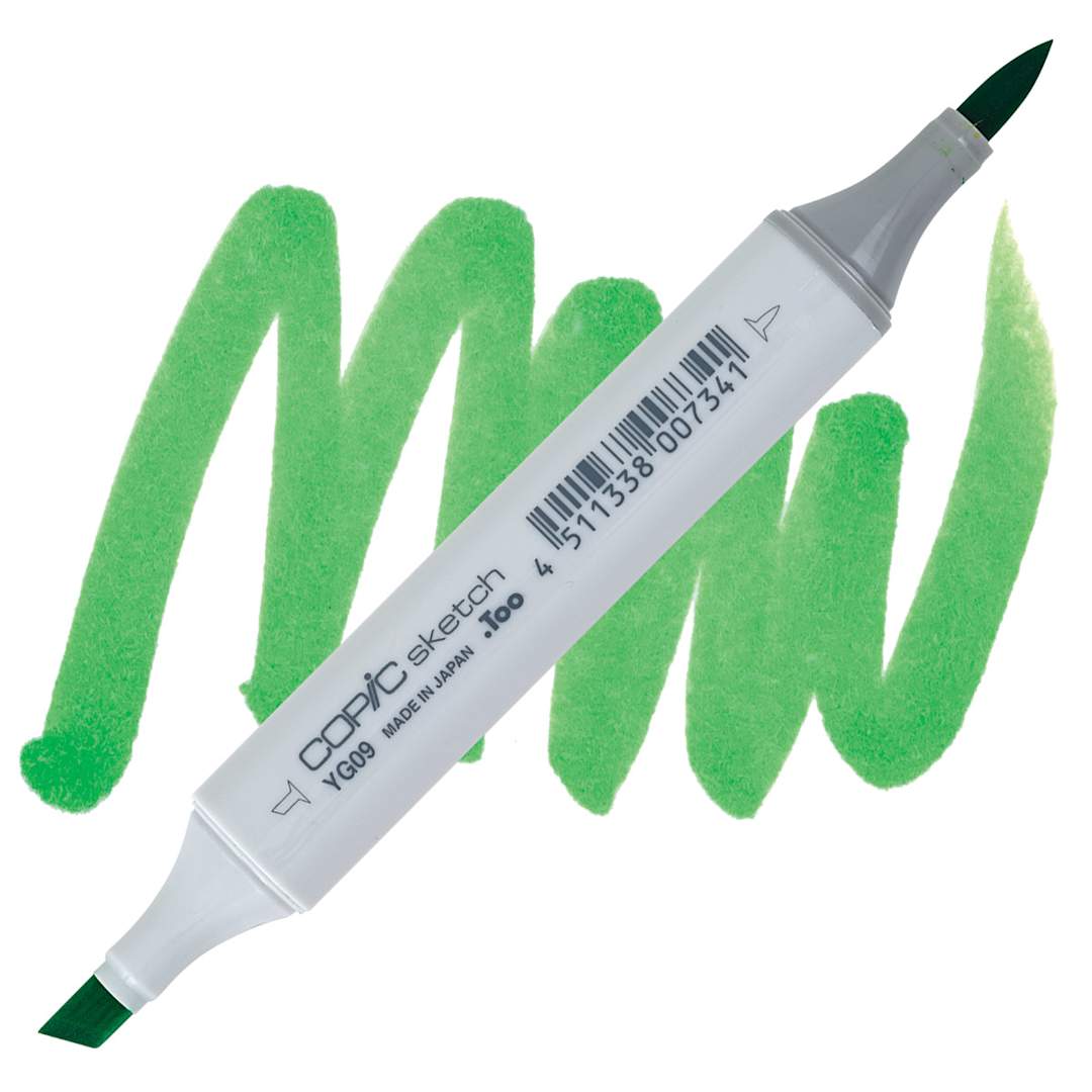 Open in modal - Copic Sketch Marker - Lettuce Green YG09 marker and swatch