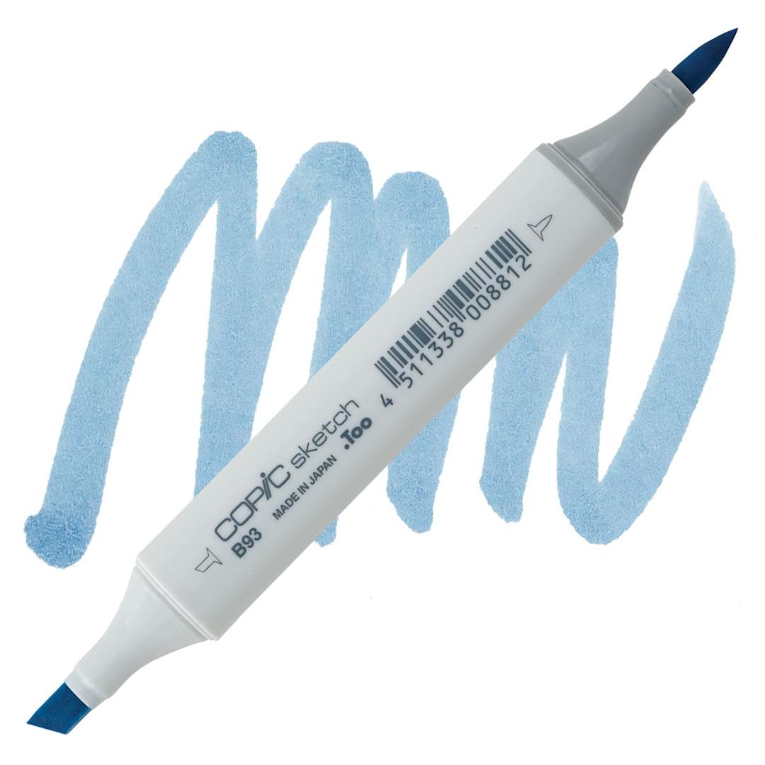 Open in modal - Copic Sketch Marker - Light Crockery Blue B93 marker and swatch