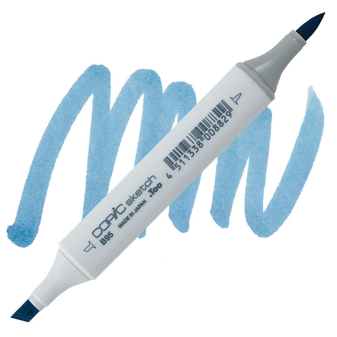 Open in modal - Copic Sketch Marker - Light Grayish Cobalt B95 marker and swatch