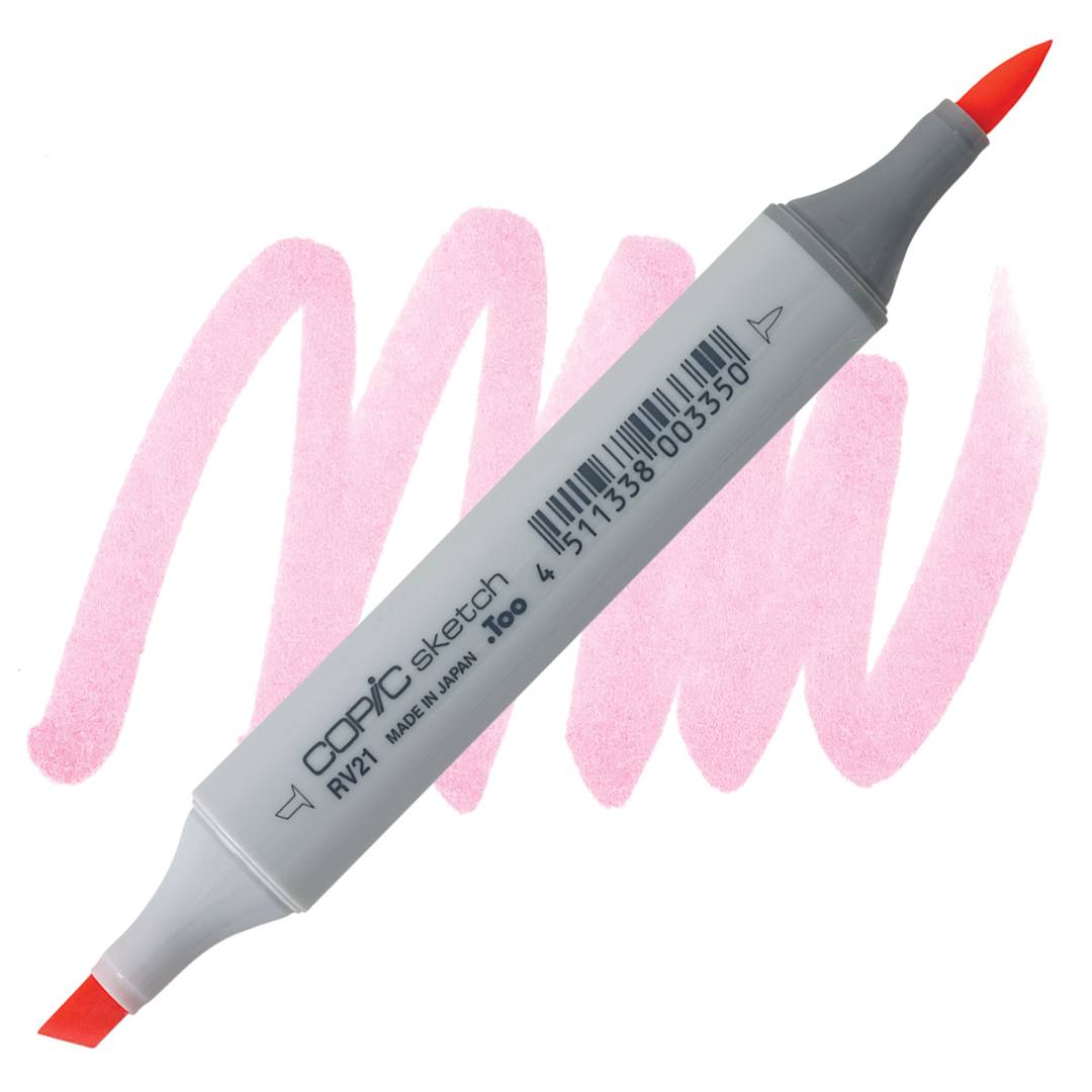 Open in modal - Copic Sketch Marker - Light Pink RV21 marker and swatch