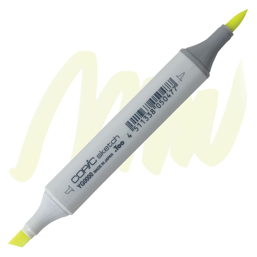 Open in modal - Copic Sketch Marker - Lily White YG0000 marker and swatch