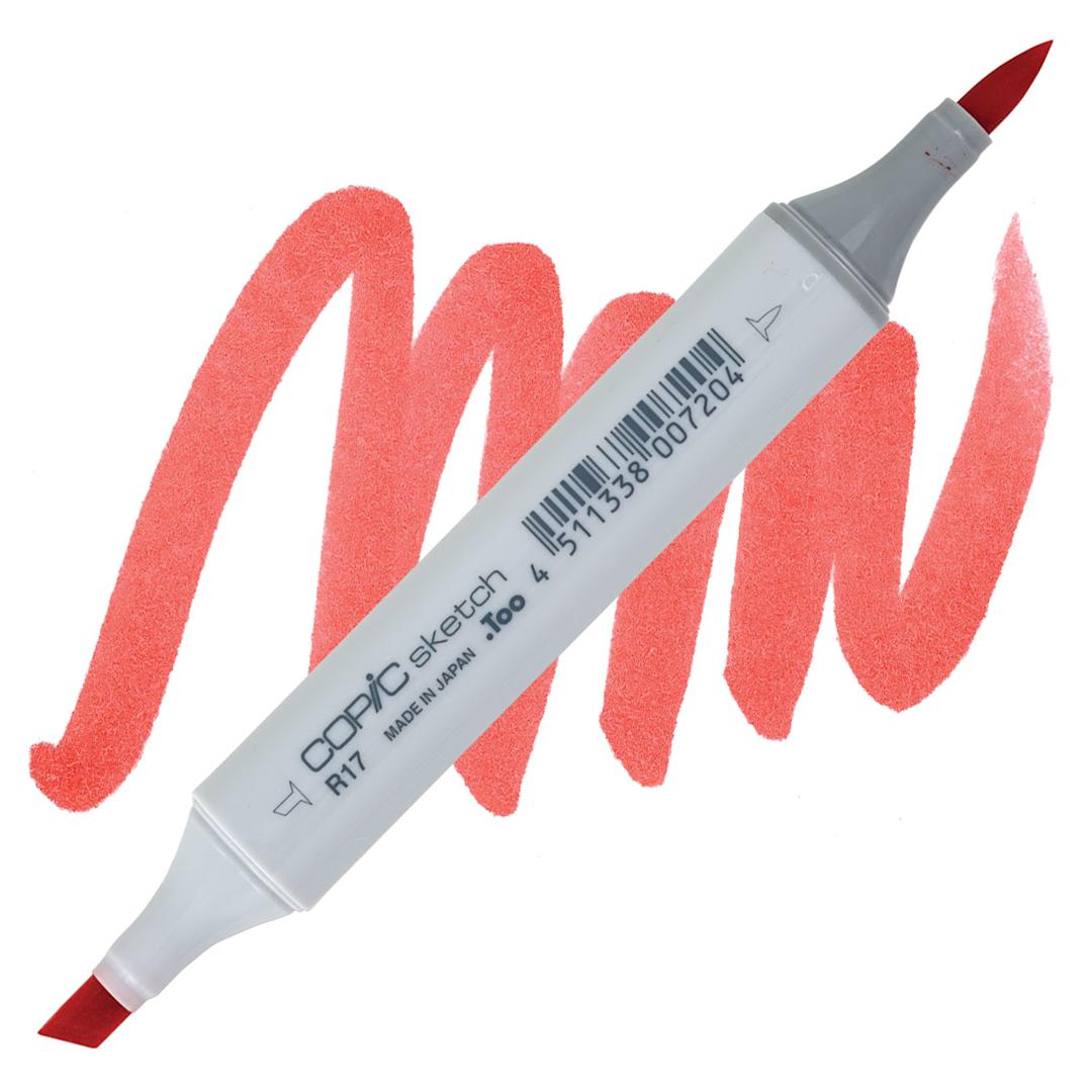 Open in modal - Copic Sketch Marker - Lipstick Orange R17 marker and swatch
