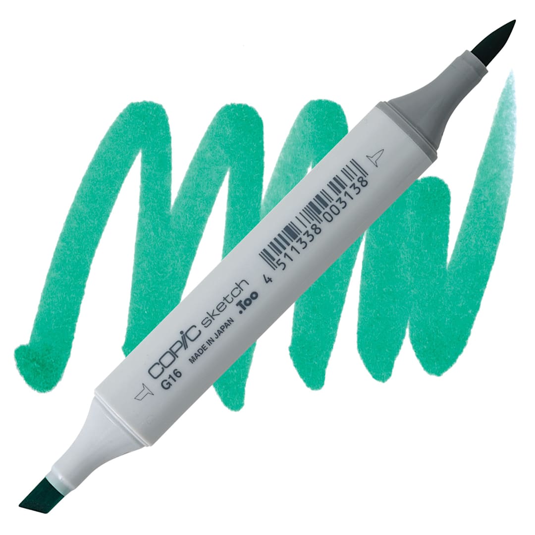 Open in modal - Copic Sketch Marker - Malachite G16 marker and swatch