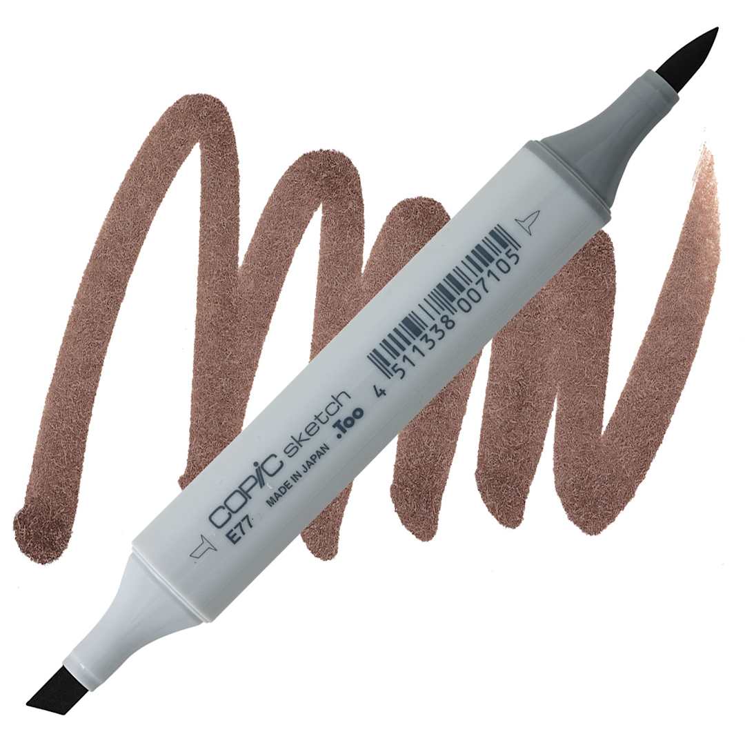 Open in modal - Copic Sketch Marker - Maroon E77 marker and swatch