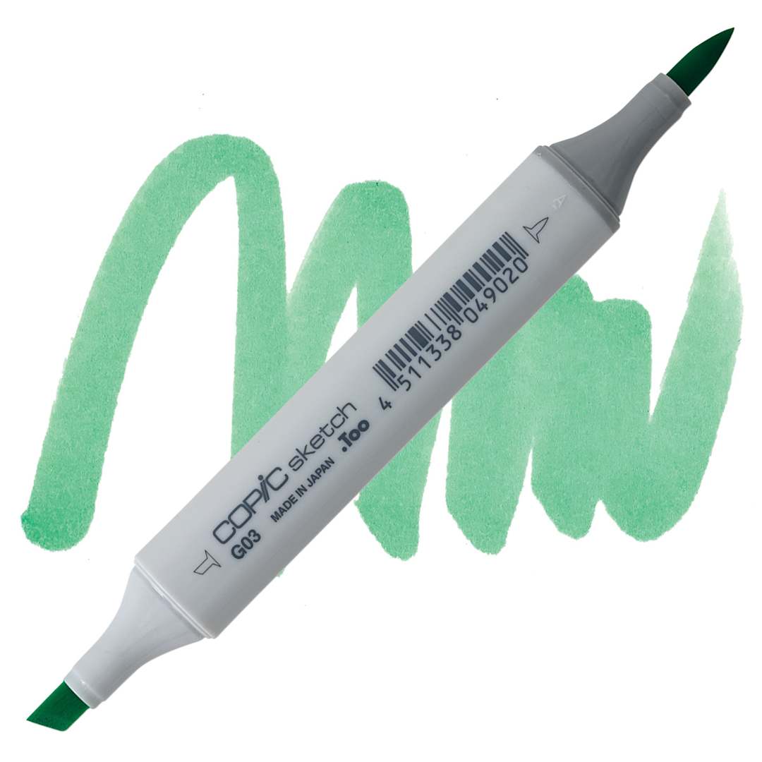 Open in modal - Copic Sketch Marker - Meadow Green G03 marker and swatch