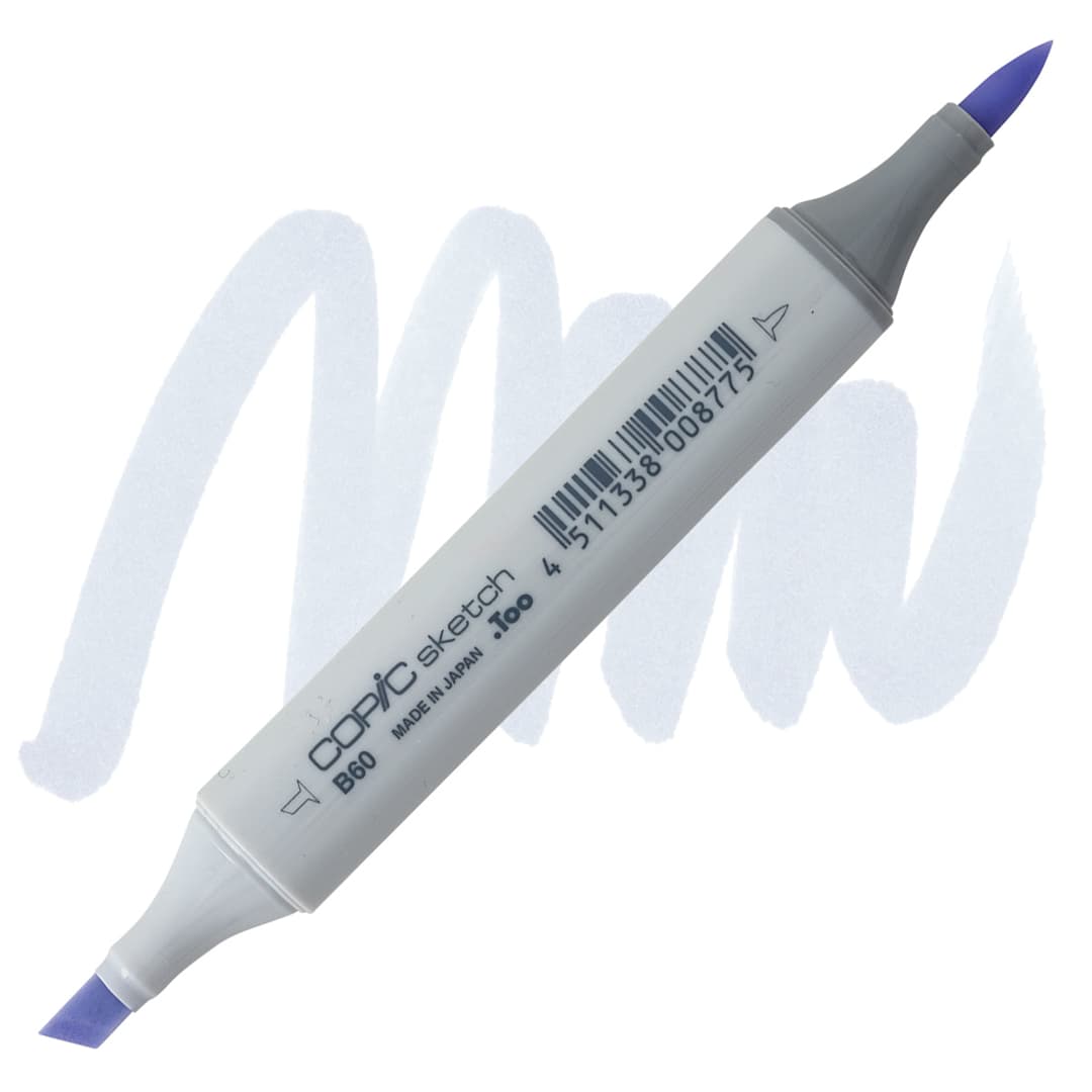 Open in modal - Copic Sketch Marker - Pale Blue Gray B60 marker and swatch