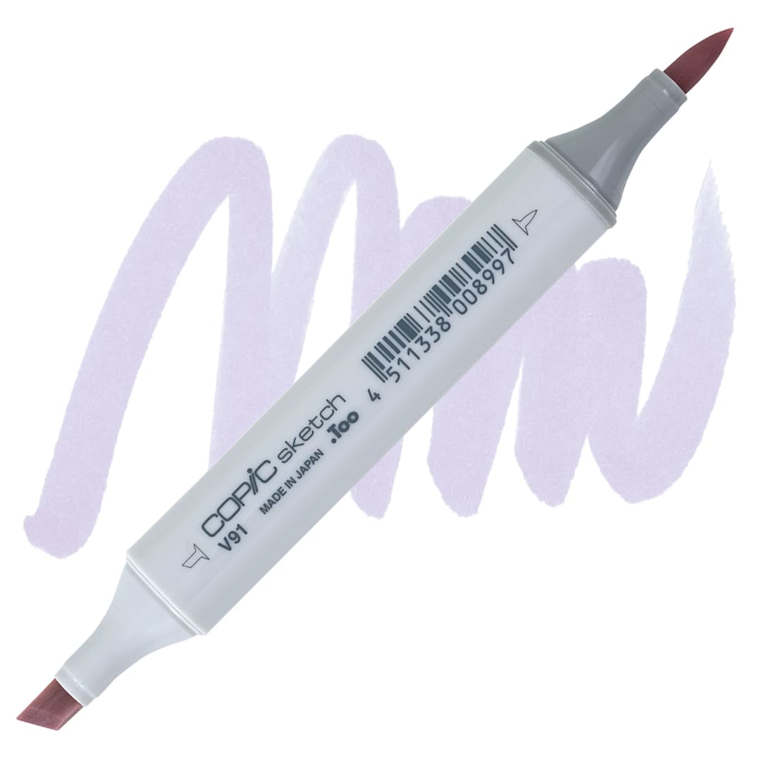 Open in modal - Copic Sketch Marker - Pale Grape V91 marker and swatch