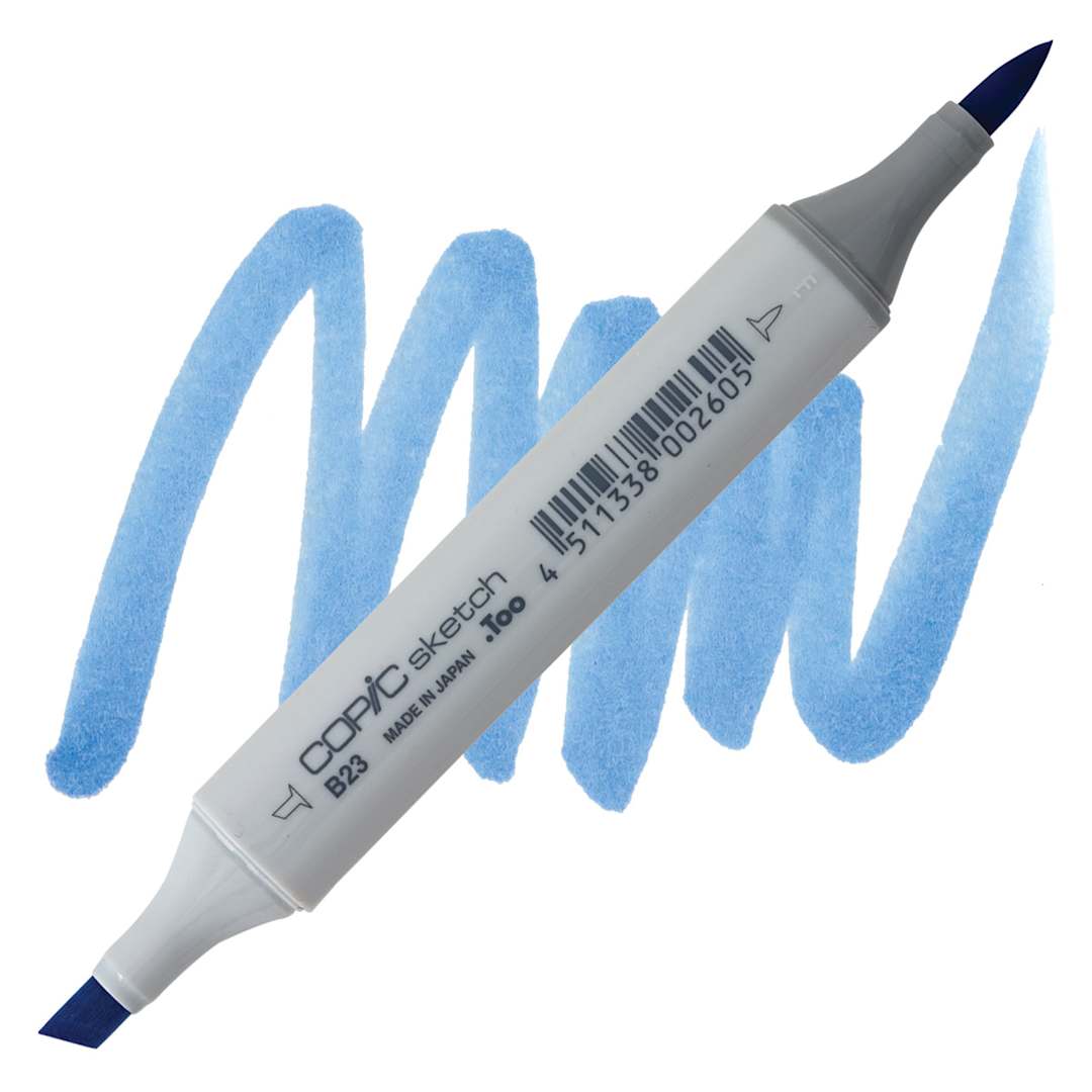 Open in modal - Copic Sketch Marker - Phthalo Blue B23 marker and swatch