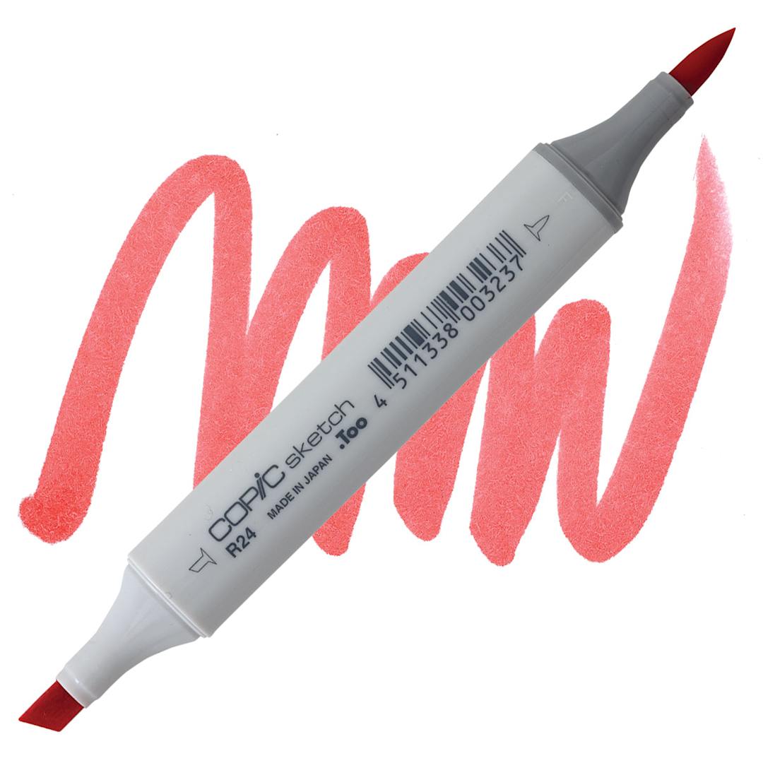 Open in modal - Copic Sketch Marker - Prawn R24 marker and swatch