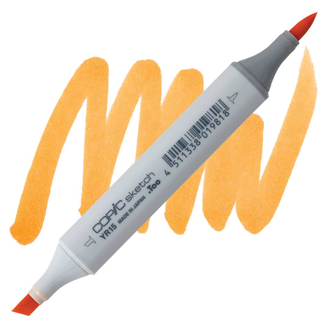 Open in modal - Copic Sketch Marker - Pumpkin Yellow YR15 marker and swatch