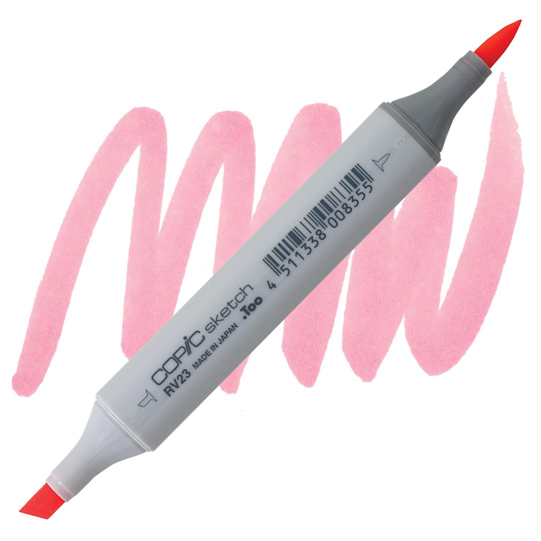 Open in modal - Copic Sketch Marker - Pure Pink RV23 marker and swatch