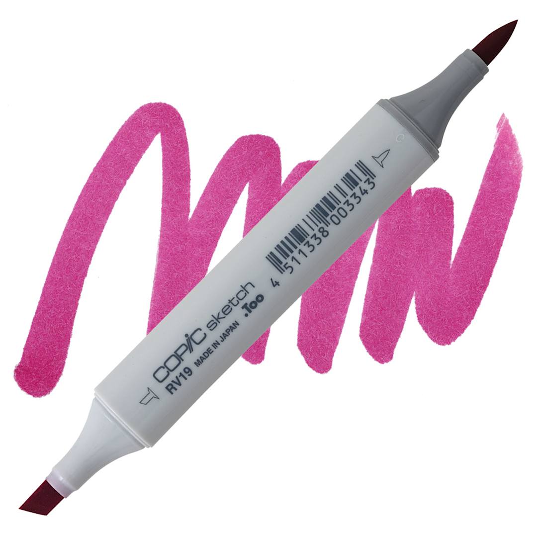Open in modal - Copic Sketch Marker - Red Violet RV19 marker and swatch