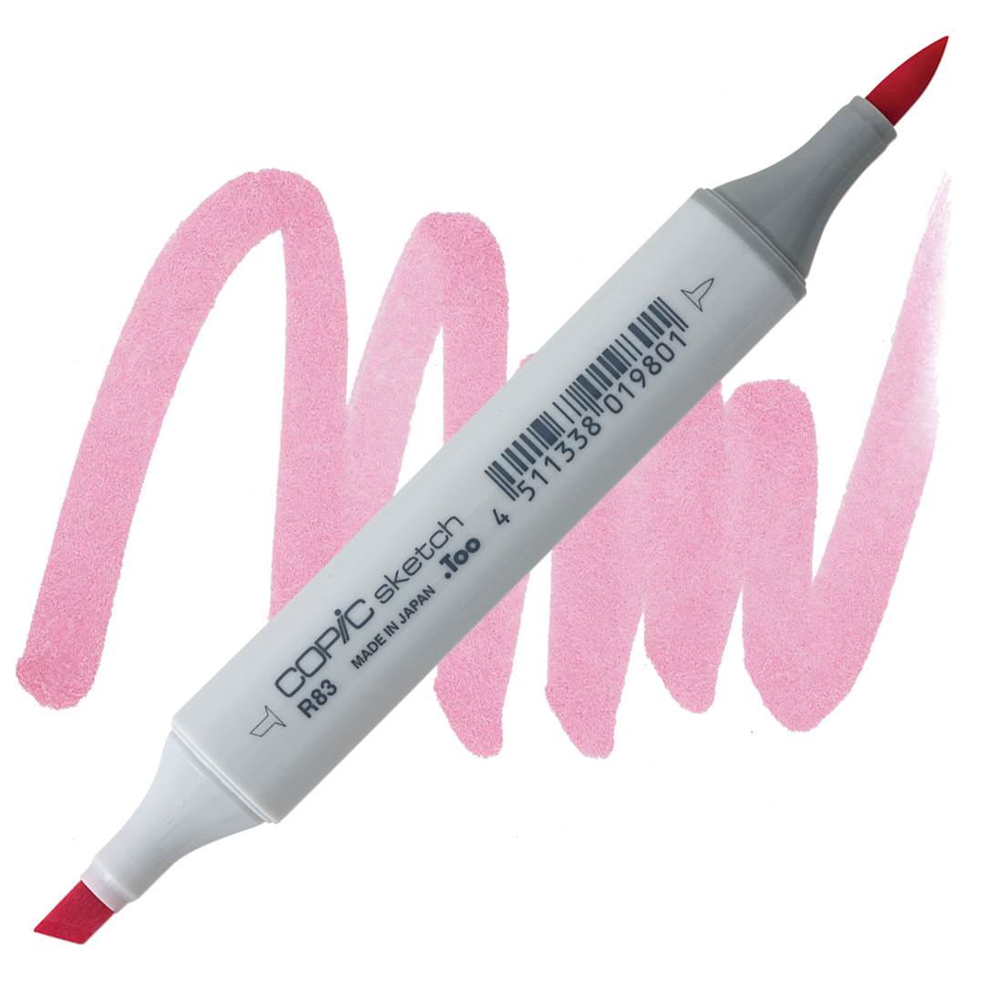 Open in modal - Copic Sketch Marker - Rose Mist R83 marker and swatch