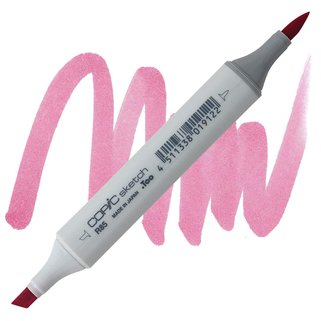 Open in modal - Copic Sketch Marker - Rose Red R85 marker and swatch