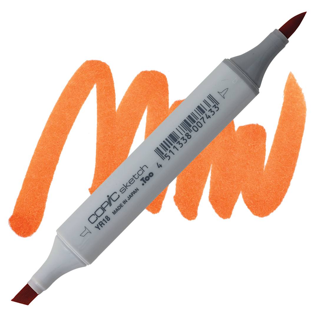 Open in modal - Copic Sketch Marker - Sanguine YR18 marker and swatch