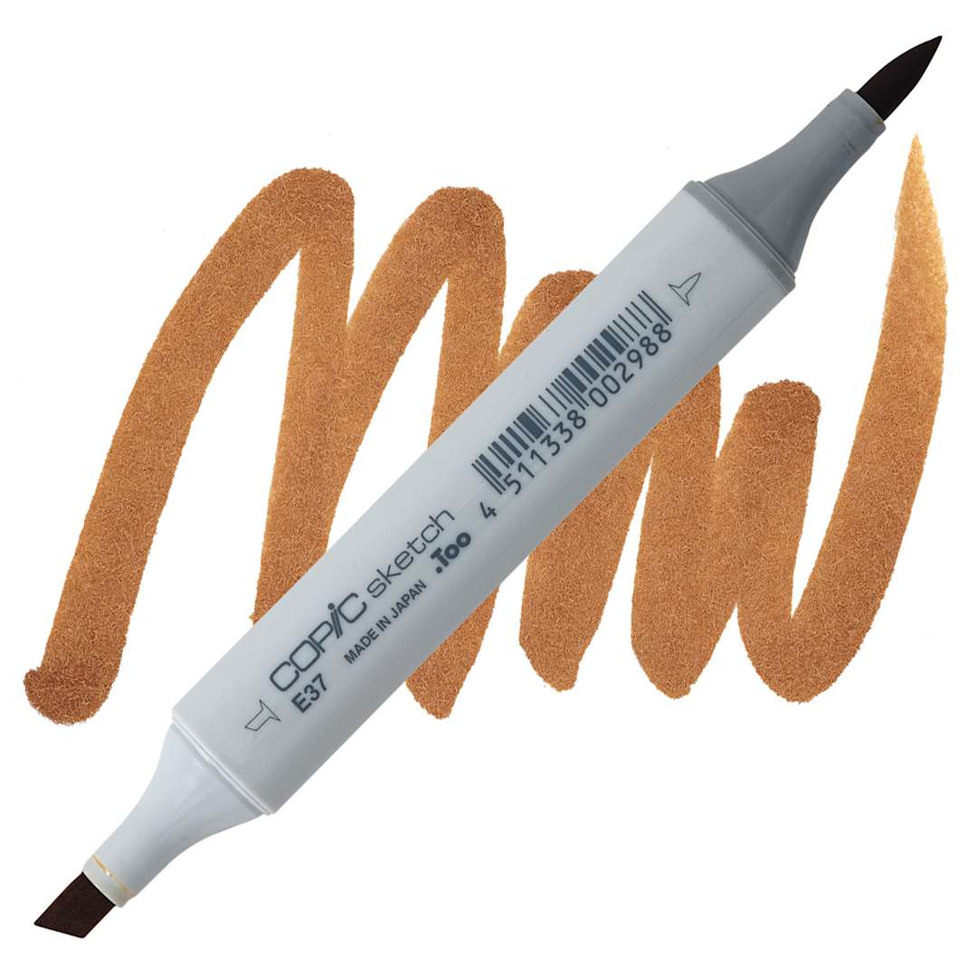 Open in modal - Copic Sketch Marker - Sepia E37 marker and swatch