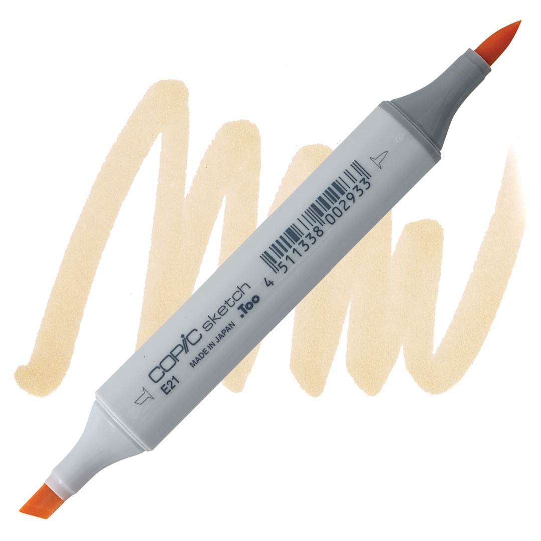Open in modal - Copic Sketch Marker - Soft Sun E21 marker and swatch