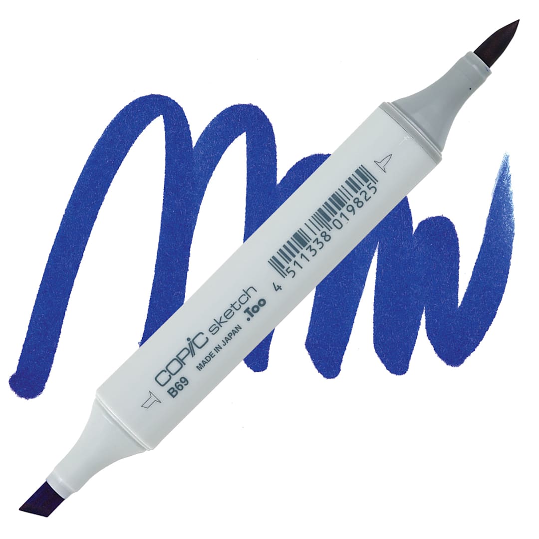 Open in modal - Copic Sketch Marker - Stratospheric Blue B69 marker and swatch