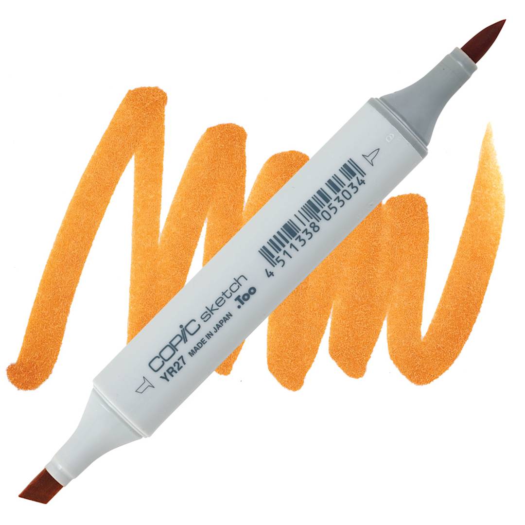 Open in modal - Copic Sketch Marker - Tuscan Orange YR27 marker and swatch