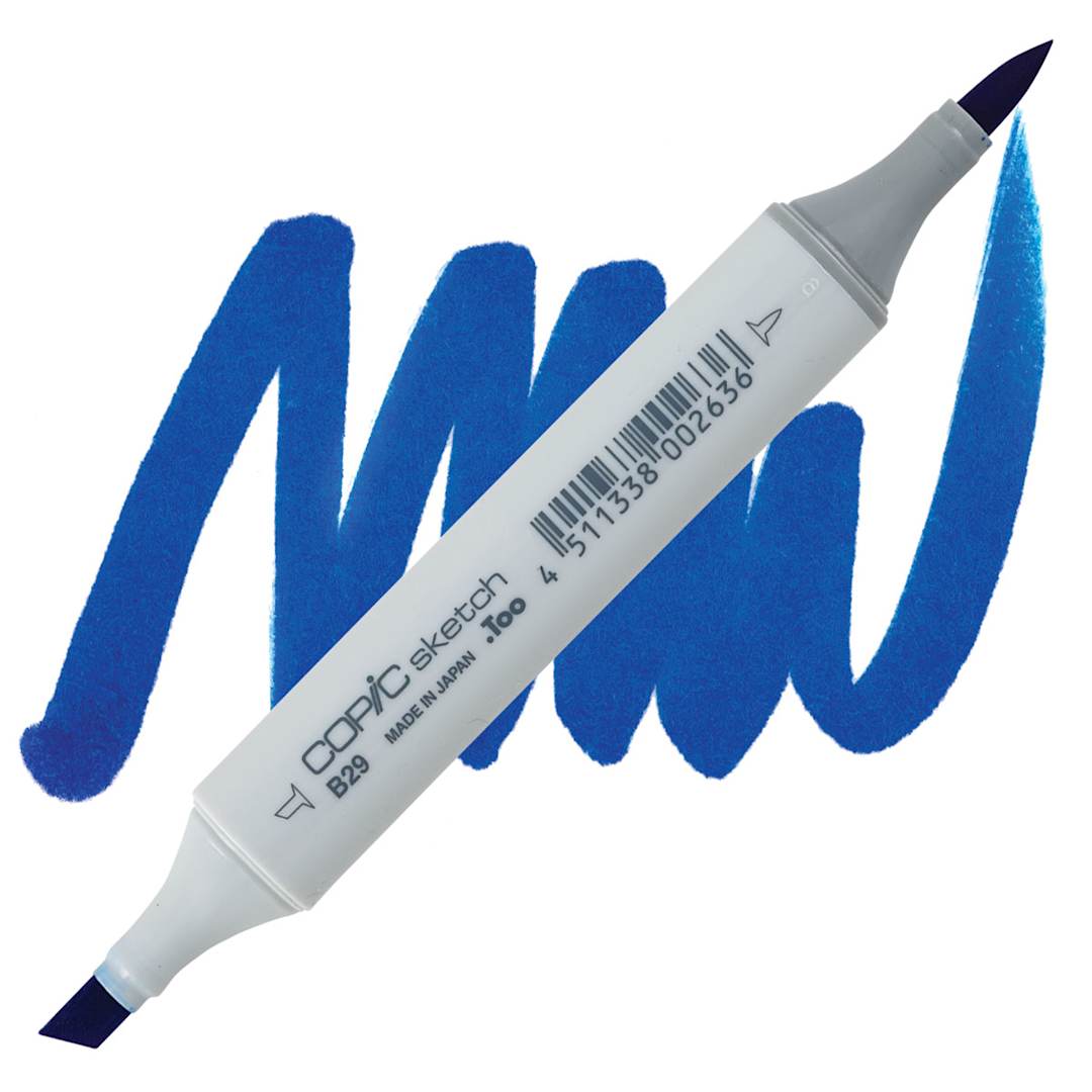 Open in modal - Copic Sketch Marker - Ultramarine B29 marker and swatch