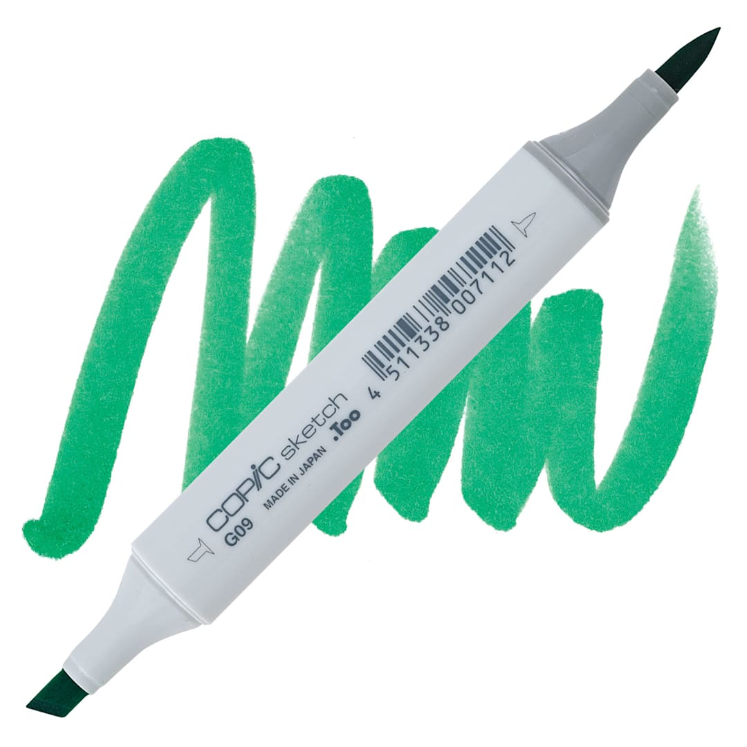 Open in modal - Copic Sketch Marker - Veronese Green G09 marker and swatch