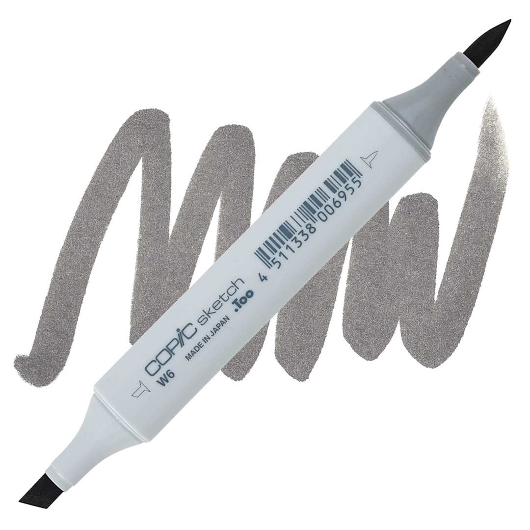 Open in modal - Copic Sketch Marker - Warm Gray W6 marker and swatch