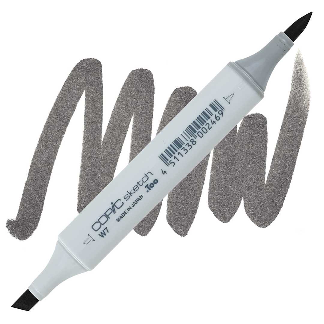 Open in modal - Copic Sketch Marker - Warm Gray W7 marker and swatch