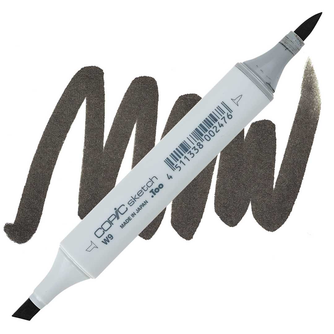 Open in modal - Copic Sketch Marker - Warm Gray W9 marker and swatch