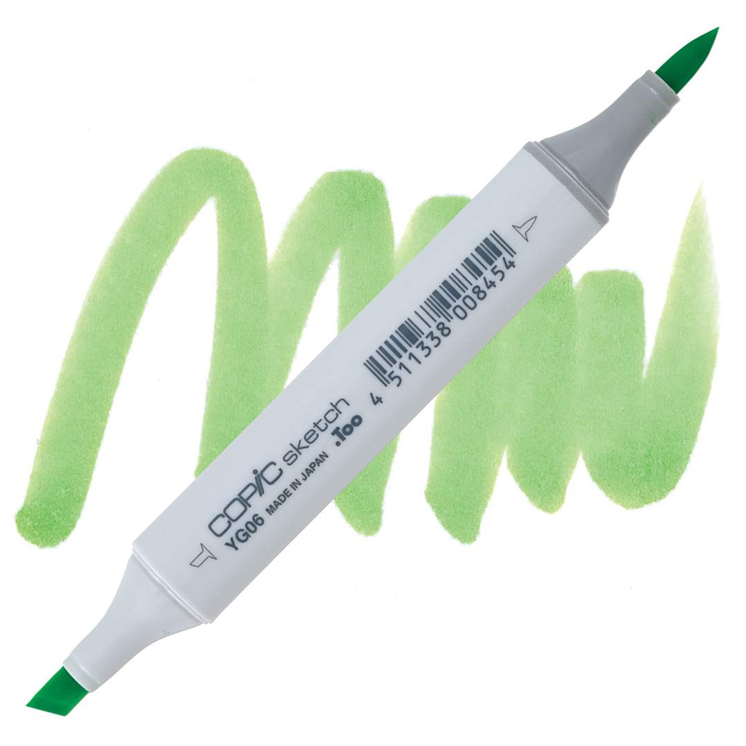 Open in modal - Copic Sketch Marker - Yellowish Green YG06 marker and swatch