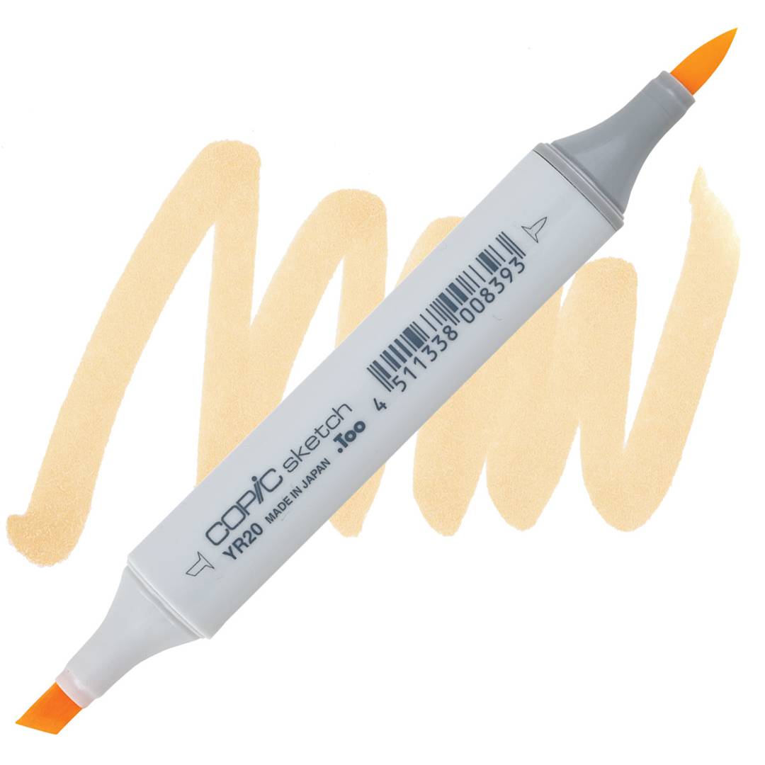 Open in modal - Copic Sketch Marker - Yellowish Shade YR20 marker and swatch