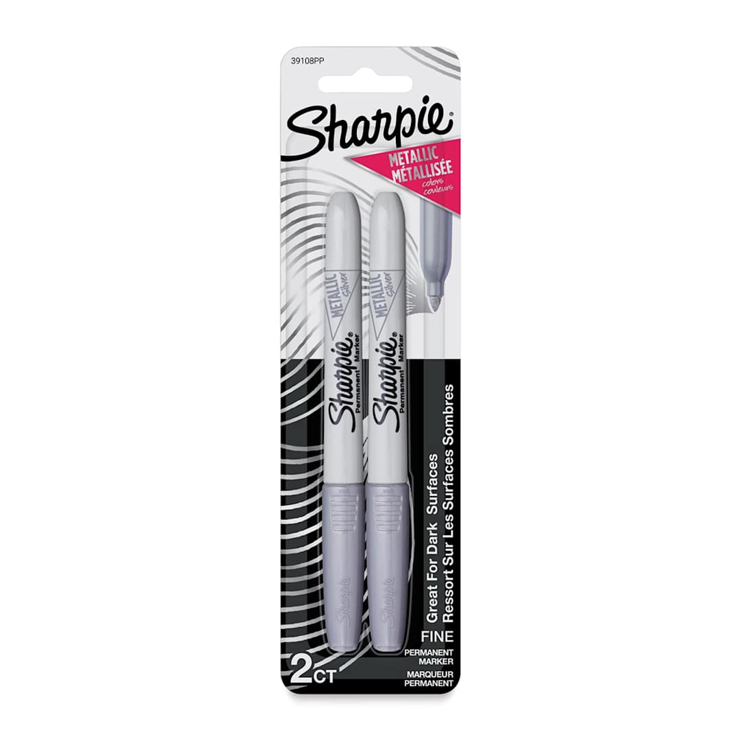 Open in modal - Sharpie Metallic Fine Point Marker - Silver, Pkg of 2