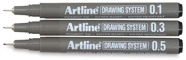 Open in modal - Artline Drawing Pens, Set of 3 Assorted 