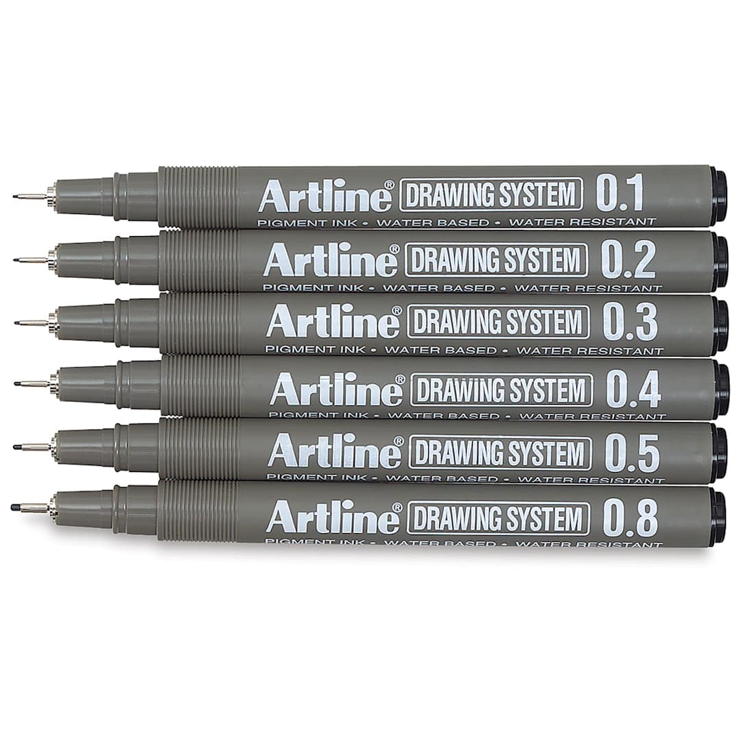 Open in modal - Artline Drawing Pen Set - Assorted Sizes, Wallet, Set of 6