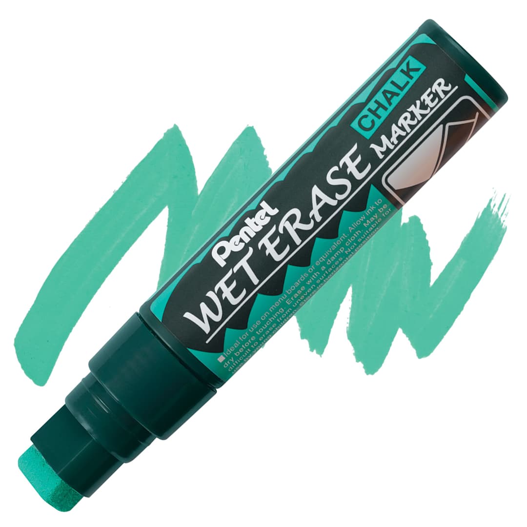 Open in modal - Pentel Wet Erase Chalk Markers - Jumbo Point, Green marker and swatch