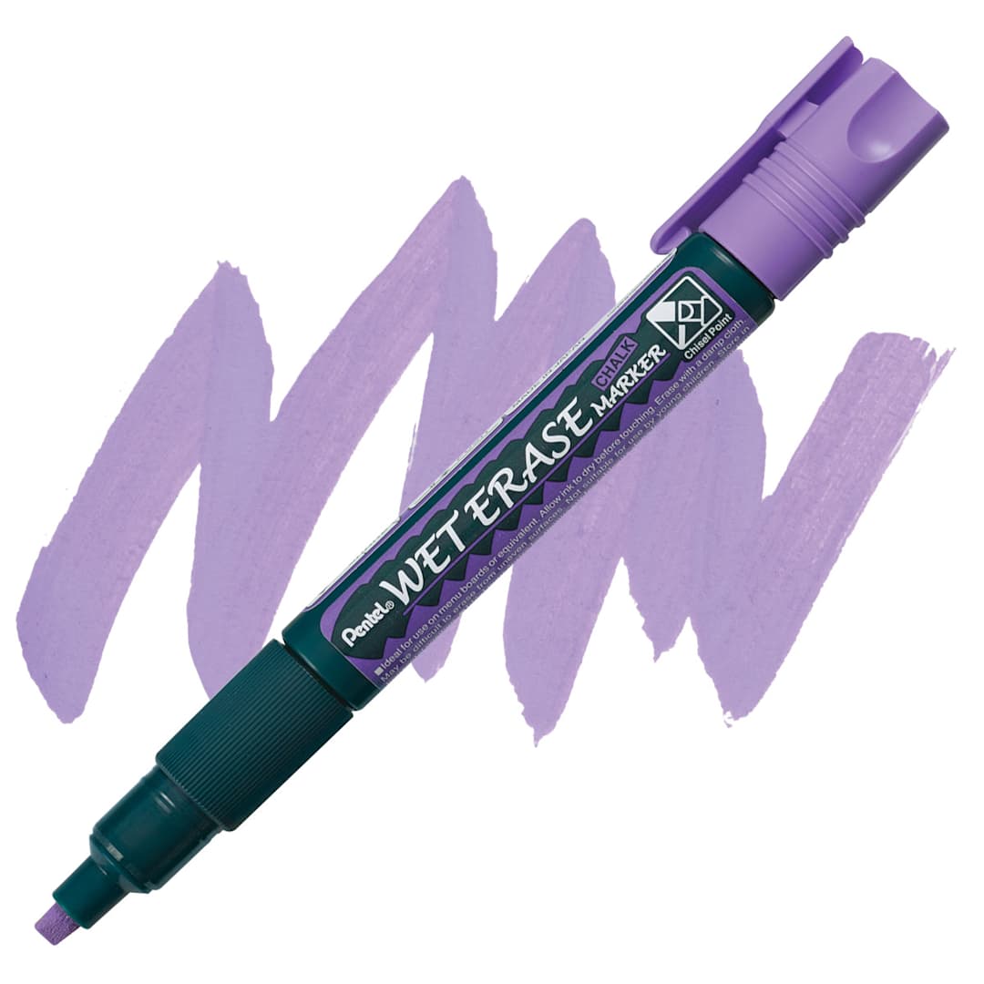 Open in modal - Pentel Wet Erase Chalk Markers - Chisel Point, Violet marker and swatch