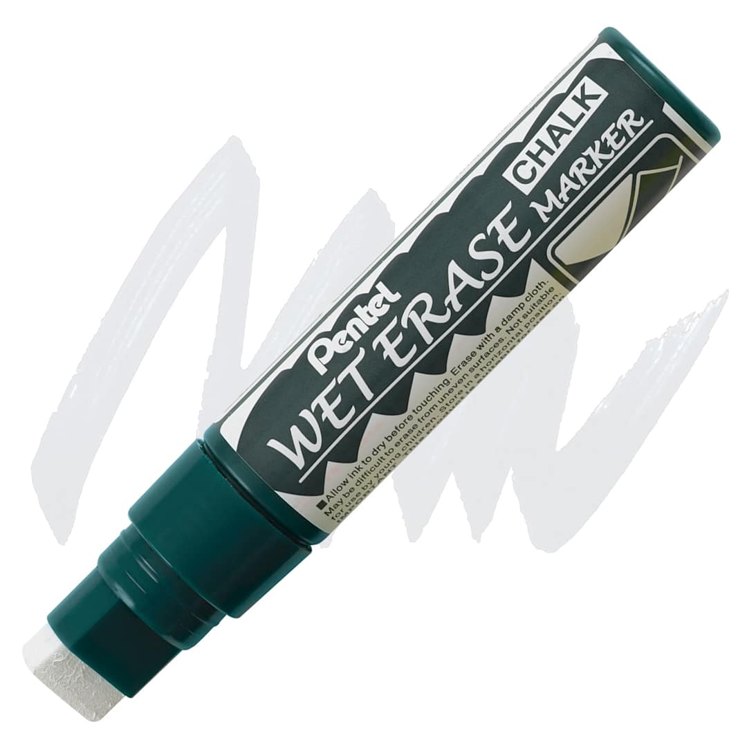 Open in modal - Pentel Wet Erase Chalk Markers - Jumbo, White marker and swatch
