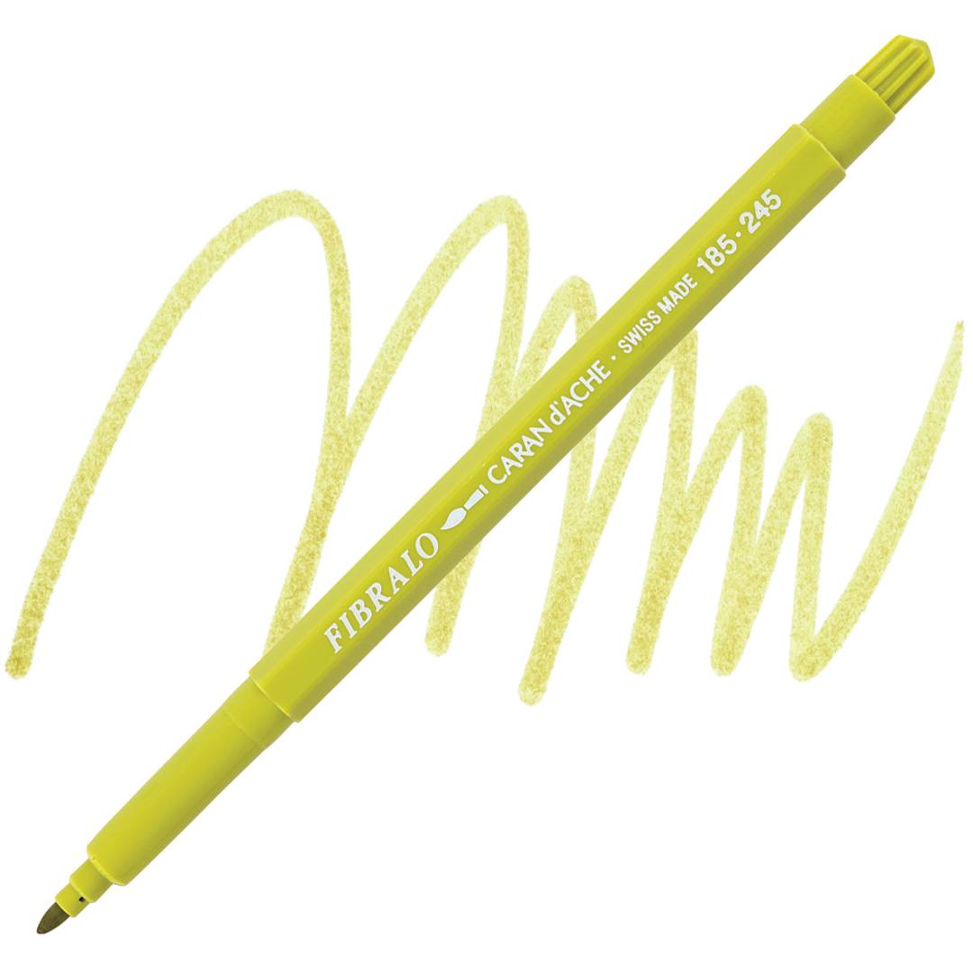 Open in modal - Caran d'Ache Fibralo Marker - Light Olive marker and swatch