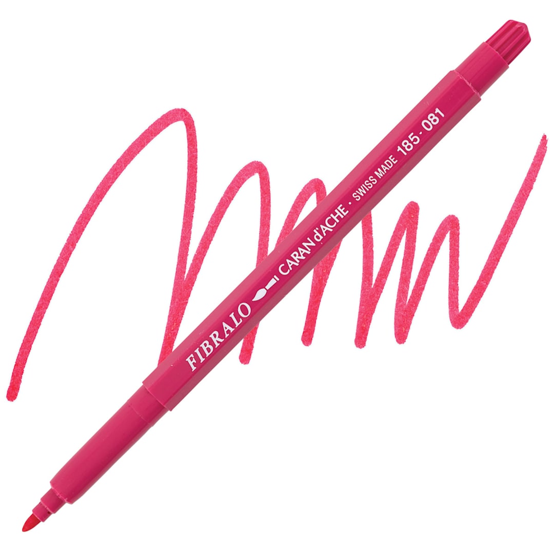 Open in modal - Caran d'Ache Fibralo Marker - Pink marker and swatch