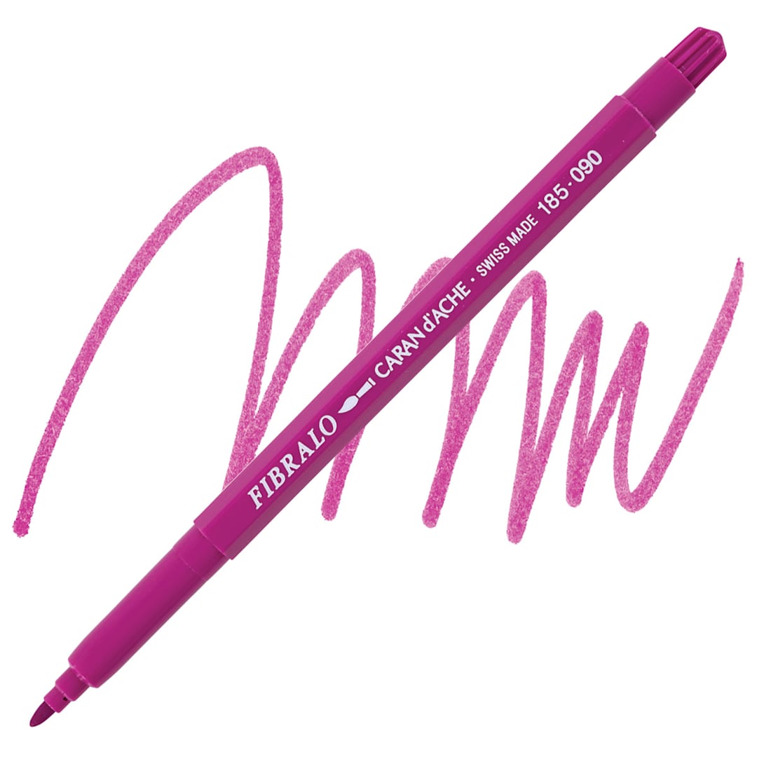 Open in modal - Caran d'Ache Fibralo Marker - Purple marker and swatch