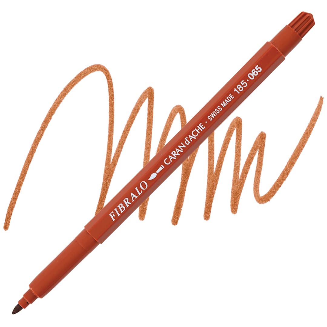Open in modal - Caran d'Ache Fibralo Marker - Russet marker and swatch