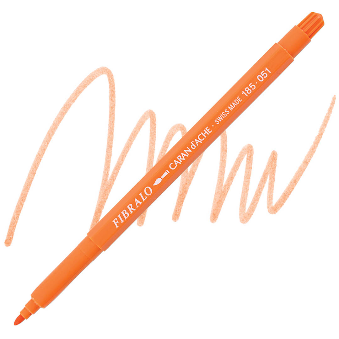 Open in modal - Caran d'Ache Fibralo Marker - Salmon marker and swatch
