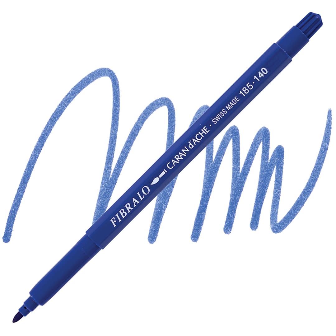Open in modal - Caran d'Ache Fibralo Marker - Ultramarine marker and swatch