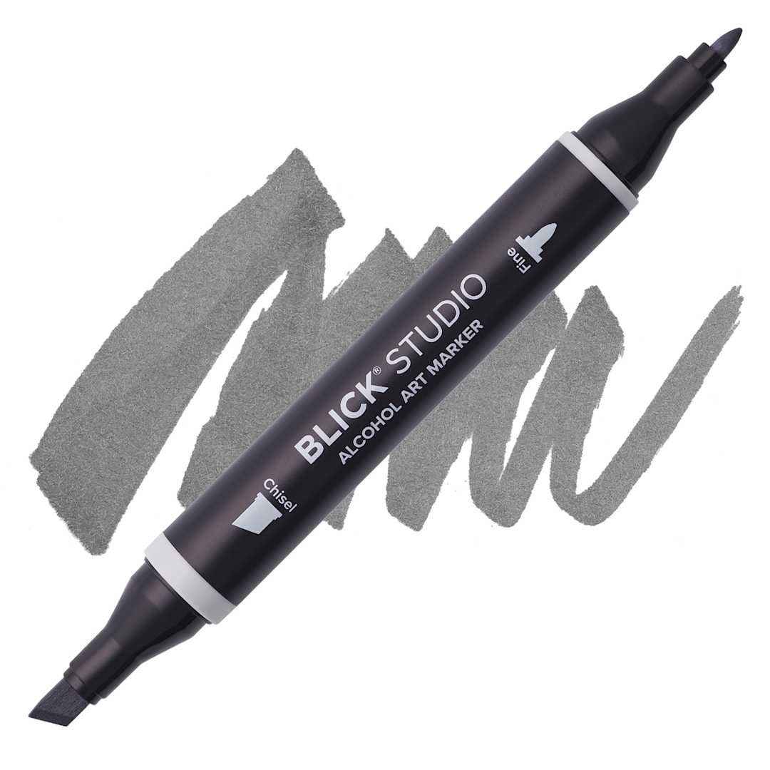 Open in modal - Blick Studio Alcohol Art Marker - 081 Basic Gray 2, swatch and marker