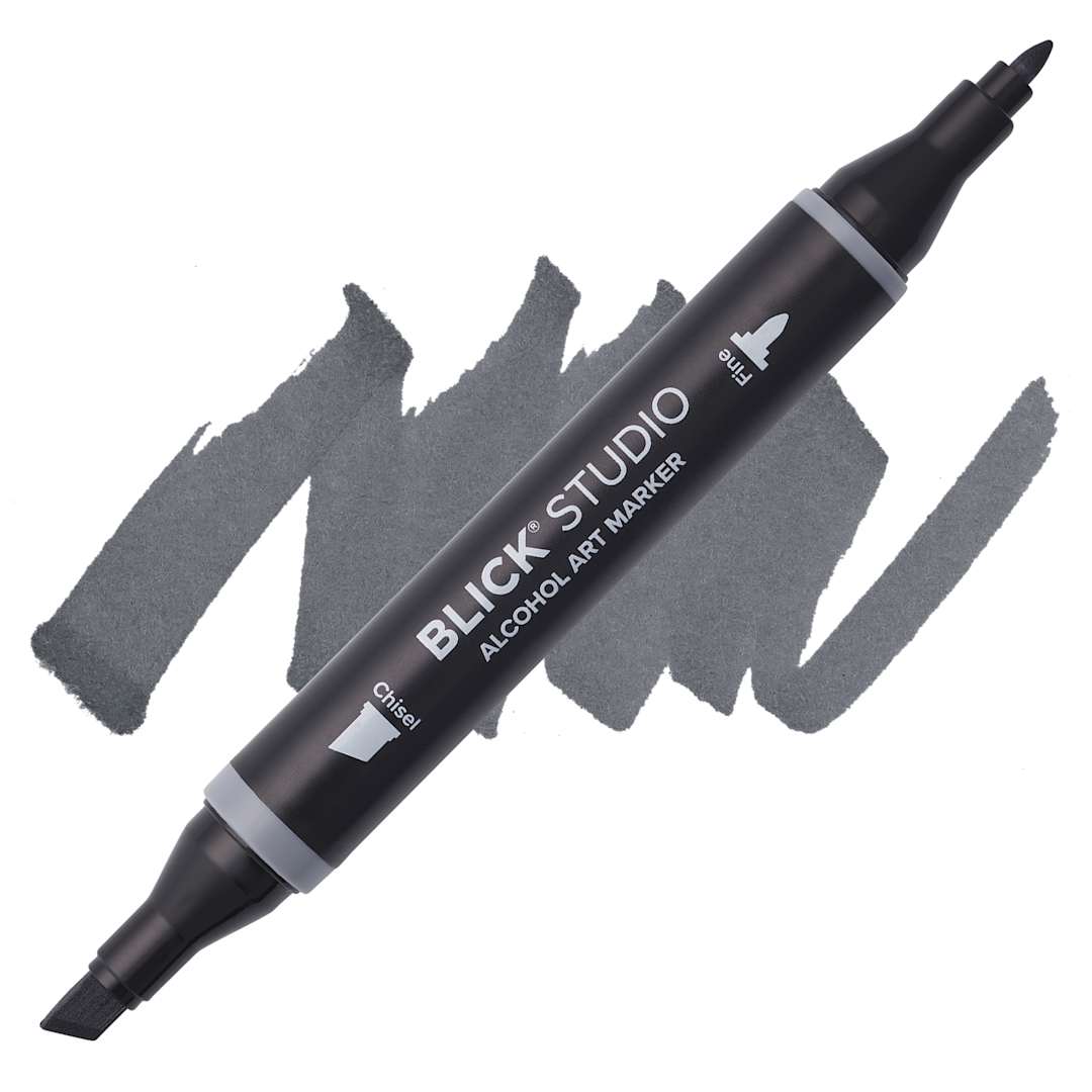 Open in modal - Blick Studio Alcohol Art Marker - 022 Basic Gray 4, swatch and marker