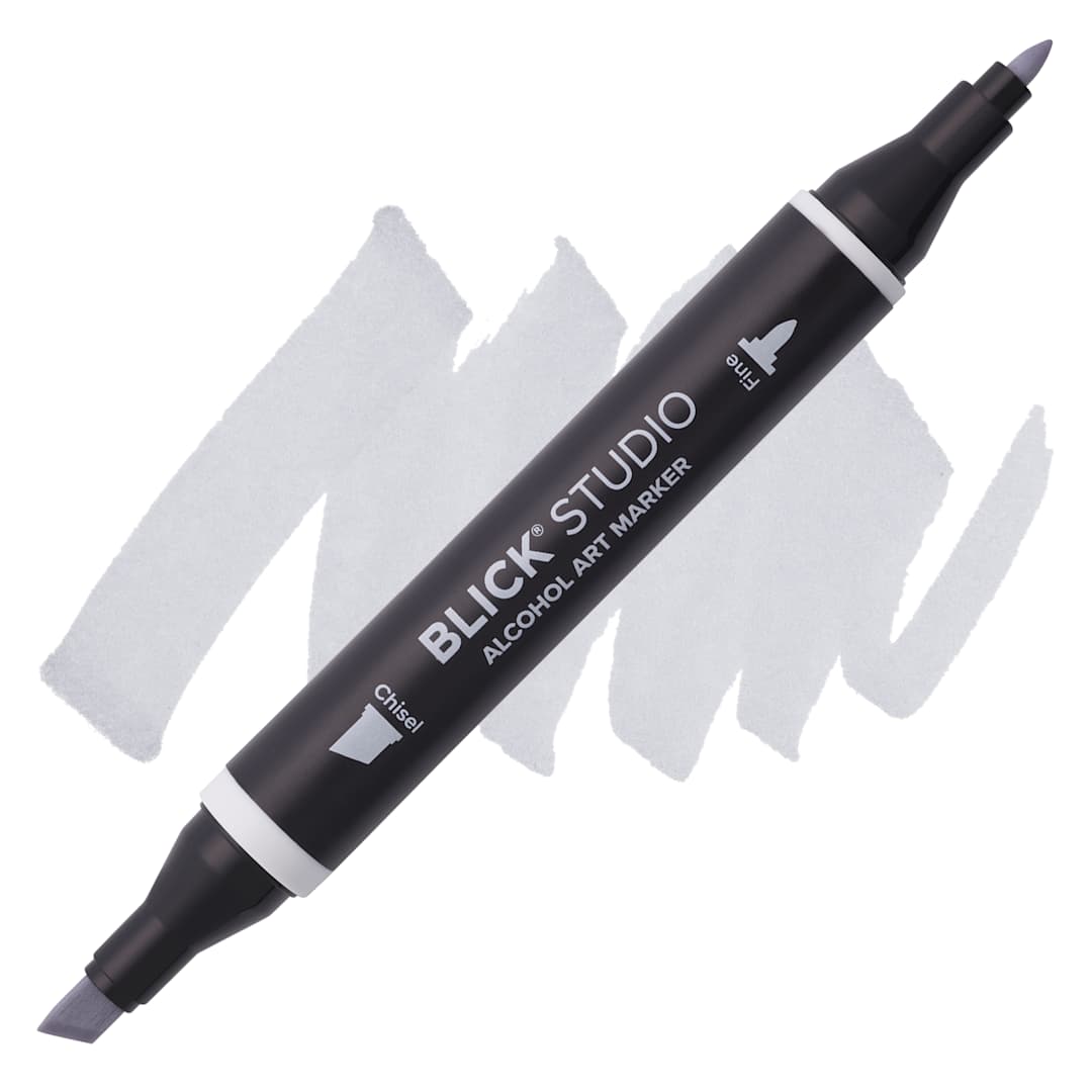 Open in modal - Blick Studio Alcohol Art Marker - 025 Cool Gray 30%, swatch and marker