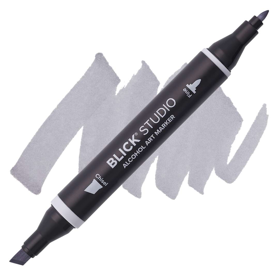 Open in modal - Blick Studio Alcohol Art Marker - 027 Cool Gray 50%, swatch and marker