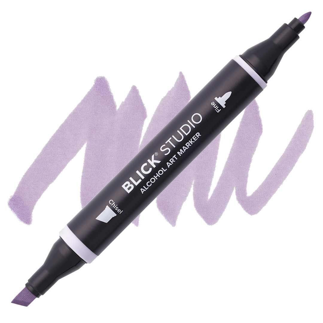 Open in modal - Blick Studio Alcohol Art Marker - 045 Gray Lavender, swatch and marker