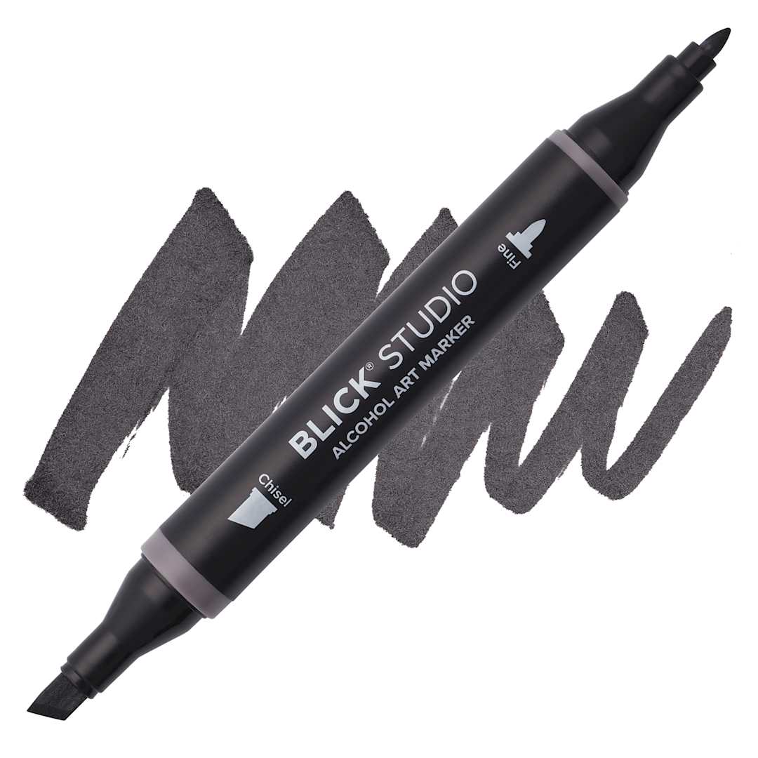 Open in modal - Blick Studio Alcohol Art Marker - 060 Warm Gray 80%, swatch and marker