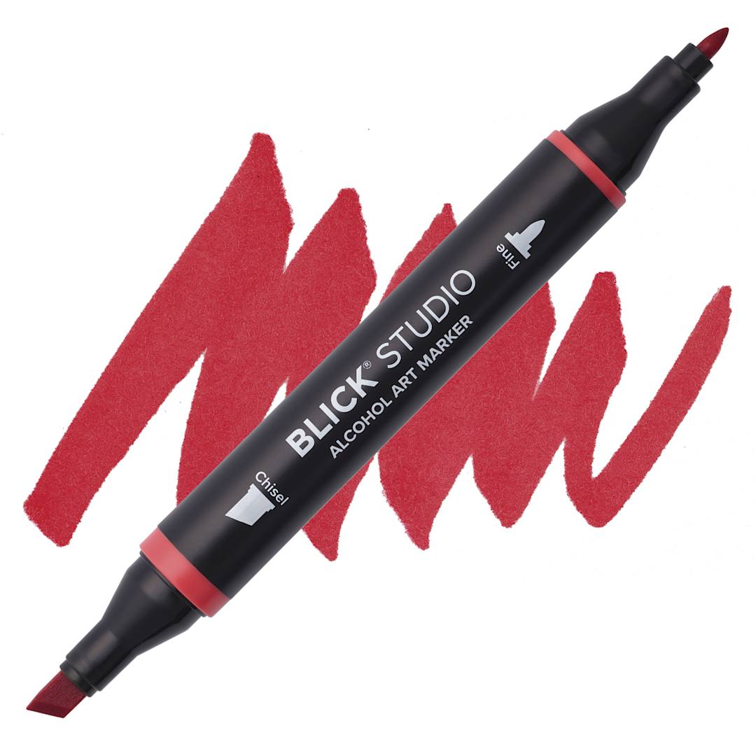 Open in modal - Blick Studio Alcohol Art Marker - 005 Red, swatch and marker