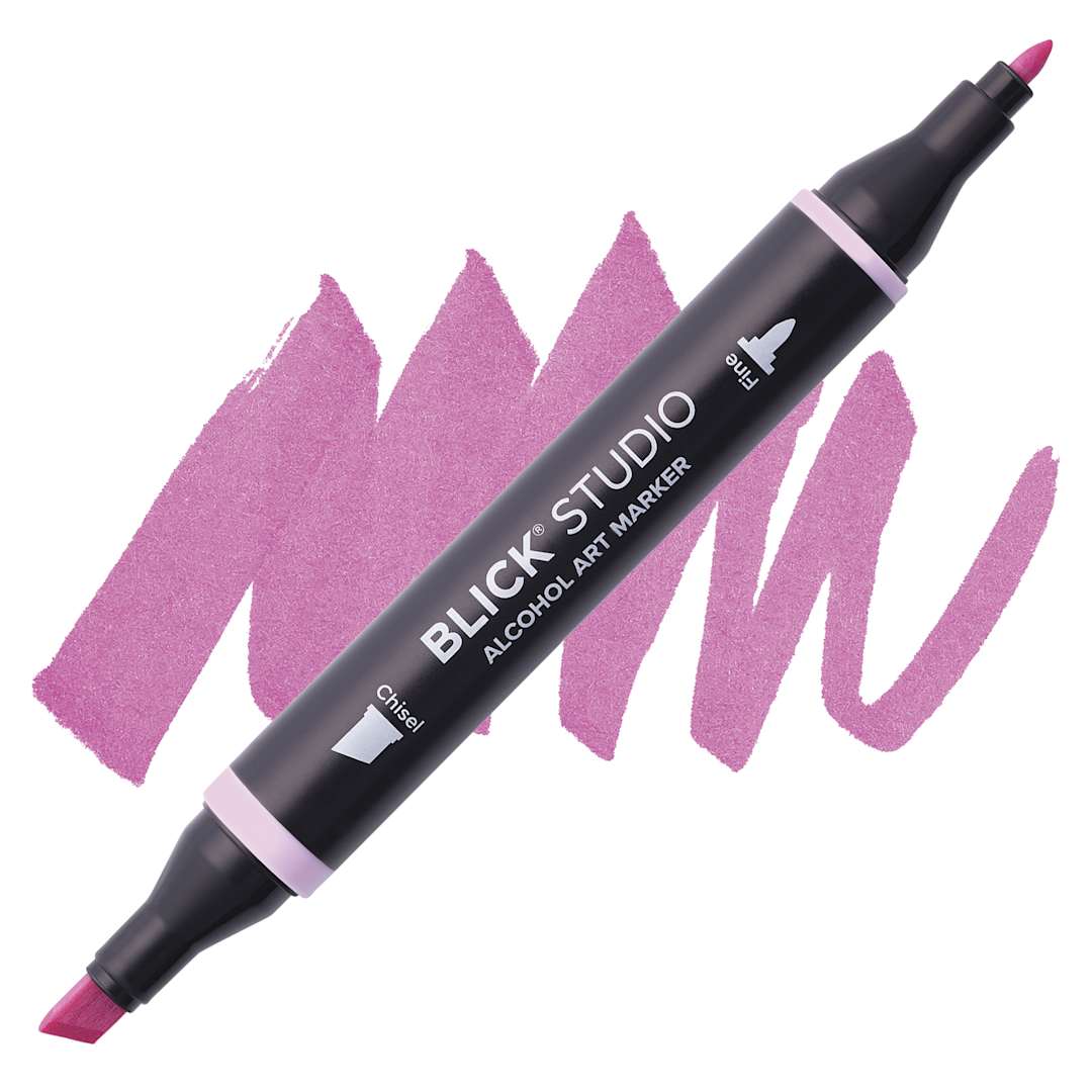 Open in modal - Blick Studio Alcohol Art Marker - 126 Lavender Pink, swatch and marker